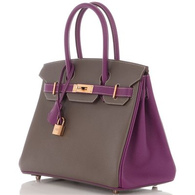 Hermès Birkin 30 Special Order HSS Etain / Anemone Epsom RGHW