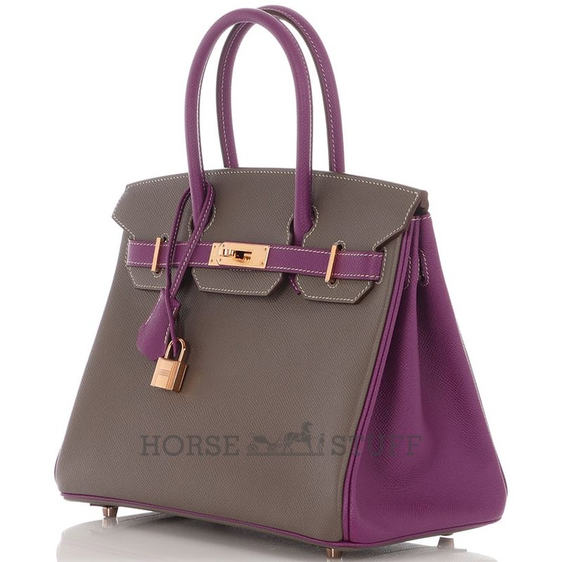 Hermès Birkin 30 Special Order HSS Etain / Anemone Epsom RGHW