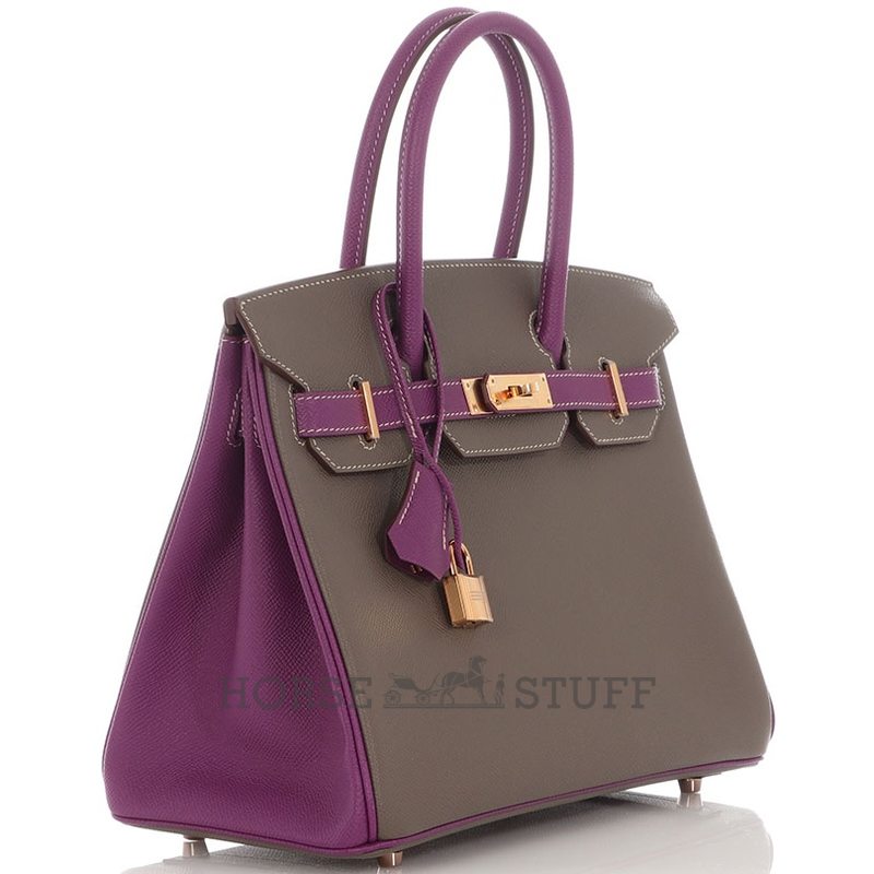 Hermès Birkin 30 Special Order HSS Etain / Anemone Epsom RGHW