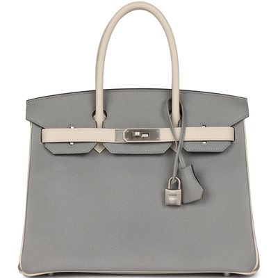 Hermès Birkin 30 Special Order HSS Gris Mouette / Craie Epsom BPHW