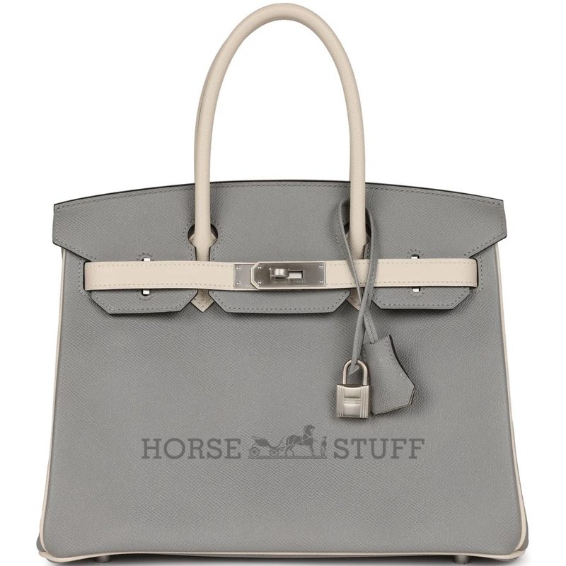 Hermès Birkin 30 Special Order HSS Gris Mouette / Craie Epsom BPHW