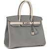 Hermès Birkin 30 Special Order HSS Gris Mouette / Craie Epsom BPHW