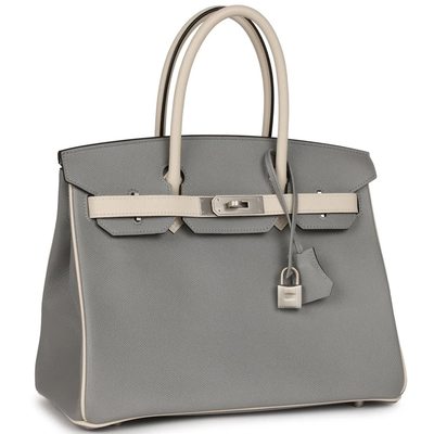 Hermès Birkin 30 Special Order HSS Gris Mouette / Craie Epsom BPHW