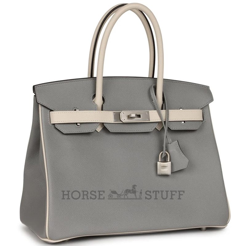 Hermès Birkin 30 Special Order HSS Gris Mouette / Craie Epsom BPHW