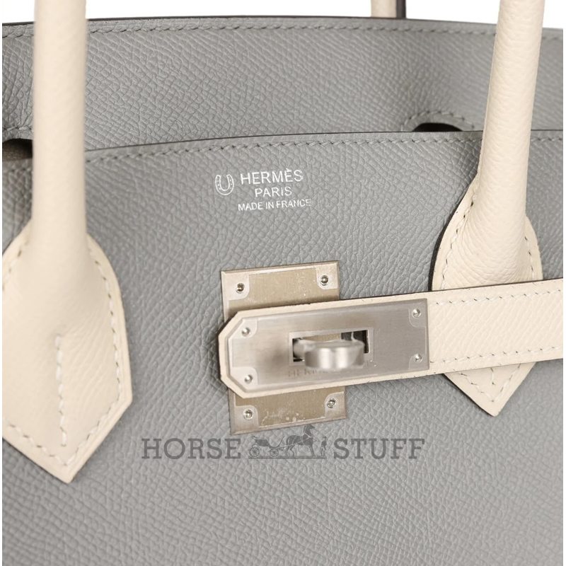 Hermès Birkin 30 Special Order HSS Gris Mouette / Craie Epsom BPHW