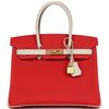 Hermès Birkin 30 Special Order HSS Rouge de Coeur / Craie Epsom GHW