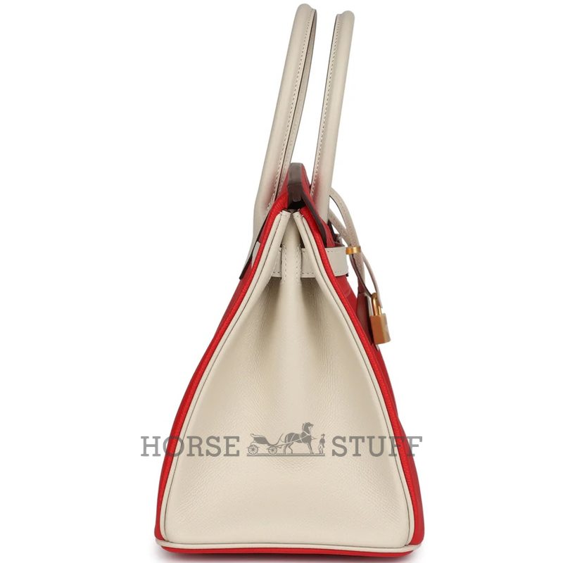 Hermès Birkin 30 Special Order HSS Rouge de Coeur / Craie Epsom GHW