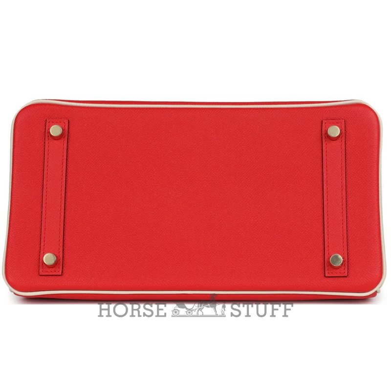 Hermès Birkin 30 Special Order HSS Rouge de Coeur / Craie Epsom GHW
