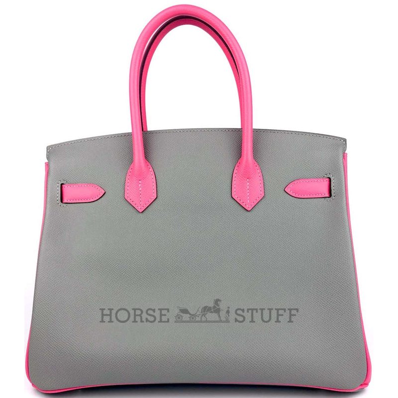 Hermès Birkin 30 Special Order HSS Gris Mouette / Rose Azalee Epsom BPHW