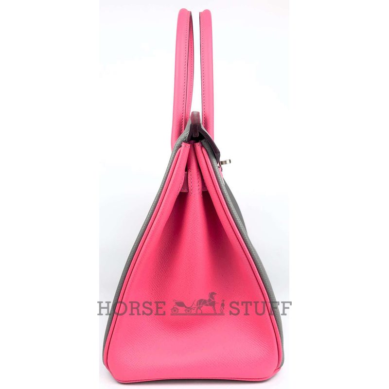 Hermès Birkin 30 Special Order HSS Gris Mouette / Rose Azalee Epsom BPHW