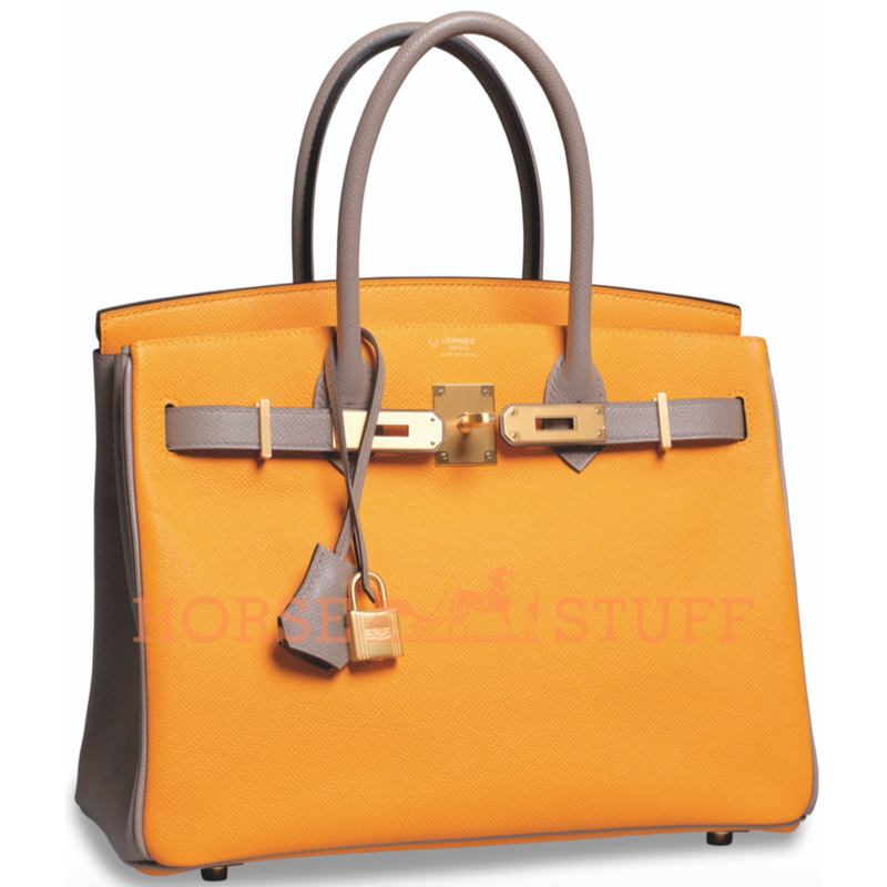 Hermès Birkin 30 Special Order HSS Jaune d'Or / Gris Asphalt Epsom BGHW