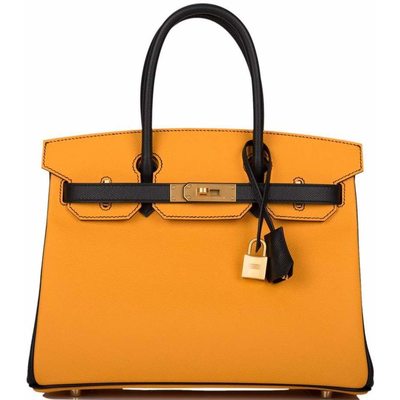 Hermès Birkin 30 Special Order HSS Jaune d'Or / Black Epsom BGHW