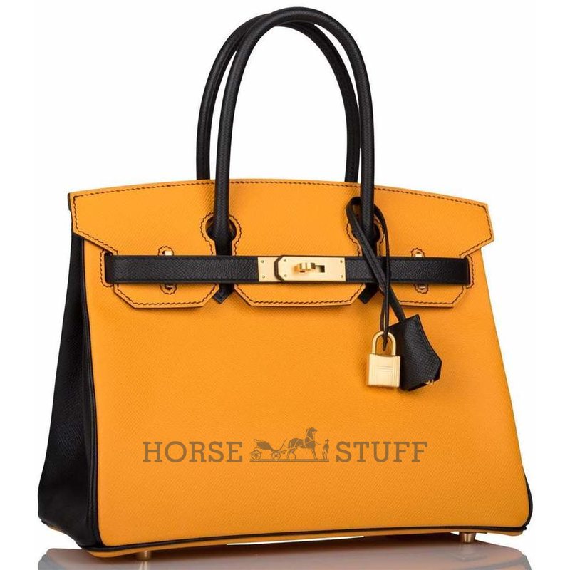 Hermès Birkin 30 Special Order HSS Jaune d'Or / Black Epsom BGHW