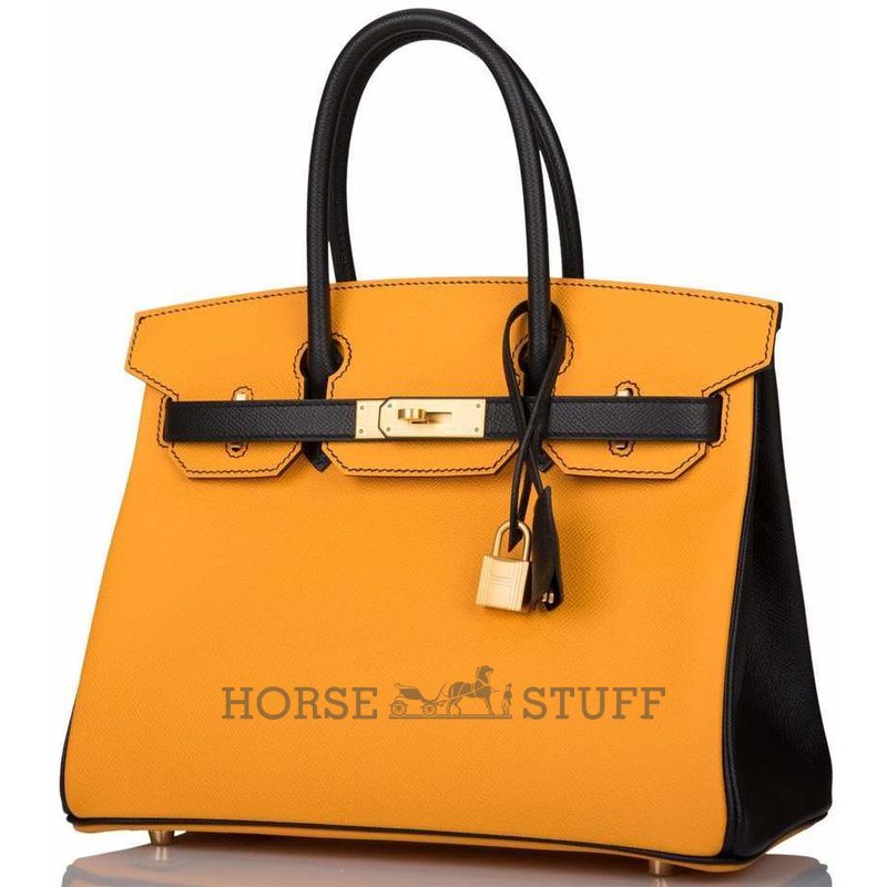 Hermès Birkin 30 Special Order HSS Jaune d'Or / Black Epsom BGHW