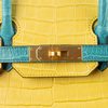 Hermès Birkin 30 Special Order HSS Mimosa / Blue Paon Crocodile Porosus BGHW