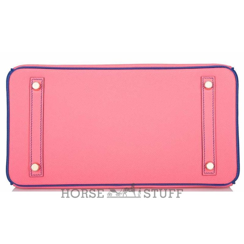 Hermès Birkin 30 Special Order HSS Rose Azalee / Blue Electrique Epsom BGHW