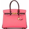 Hermès Birkin 30 Special Order HSS Rose Azalee / Bordeaux Epsom GHW