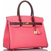 Hermès Birkin 30 Special Order HSS Rose Azalee / Bordeaux Epsom GHW