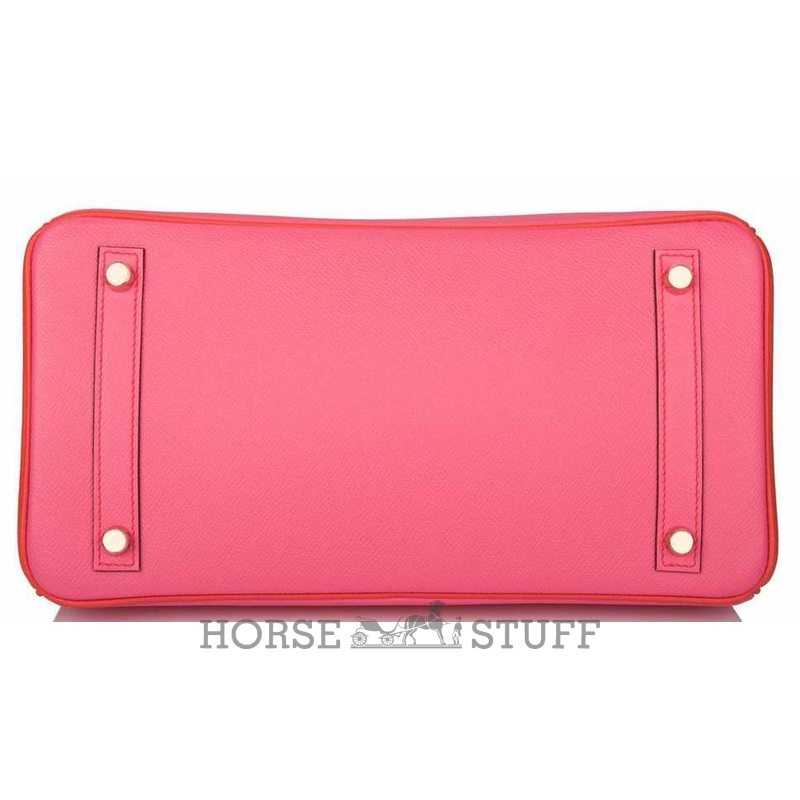 Hermès Birkin 30 Special Order HSS Rose Azalee / Feu Epsom Permabrass