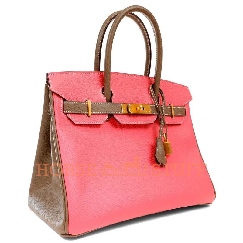 Hermès Birkin 30 Special Order HSS Rose Jaipur / Etoupe Epsom BGHW