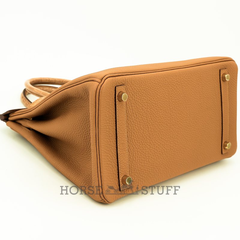 Hermès Birkin 30 Touch Caramel Togo / Tabac Camel Shiny Crocodile Niloticus GHW