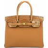 Hermès Birkin 30 Touch Caramel Togo / Tabac Camel Shiny Crocodile Niloticus GHW