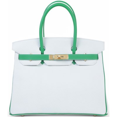 Hermès Birkin 30 Special Order HSS White / Bambou Togo GHW