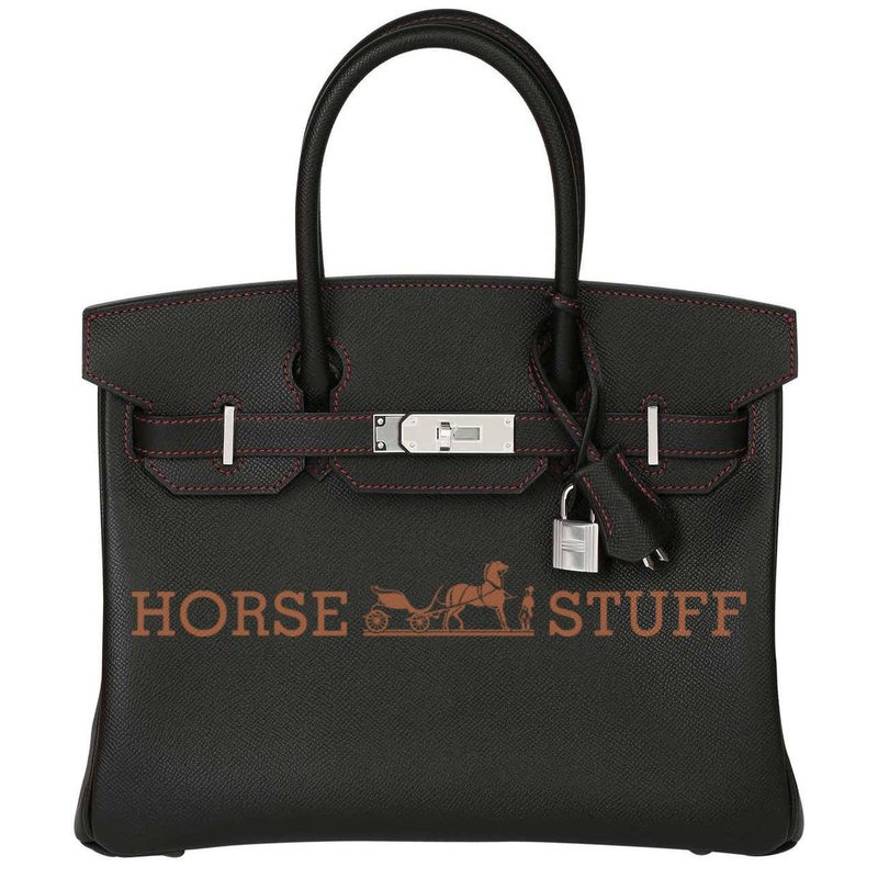 Hermès Birkin 30 Special Order HSS Verso with Contrast Stitching Black / Rouge H Epsom PHW