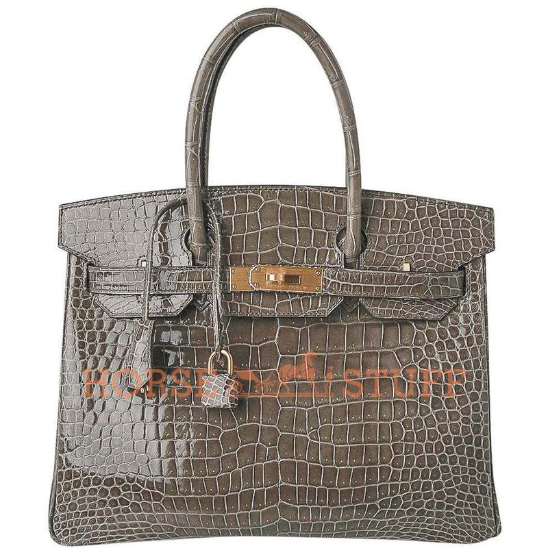 Hermès Birkin 30 Special Order HSS Verso Gris Tourterelle / Blue Sapphire Lisse Crocodile Porosus BGHW