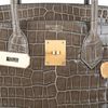 Hermès Birkin 30 Special Order HSS Verso Gris Tourterelle / Blue Sapphire Lisse Crocodile Porosus BGHW