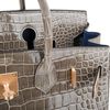 Hermès Birkin 30 Special Order HSS Verso Gris Tourterelle / Blue Sapphire Lisse Crocodile Porosus BGHW