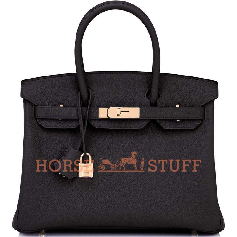 Hermès Birkin 30 Black Togo Rose GHW