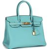 Hermès Birkin 30 Blue Atoll Togo GHW