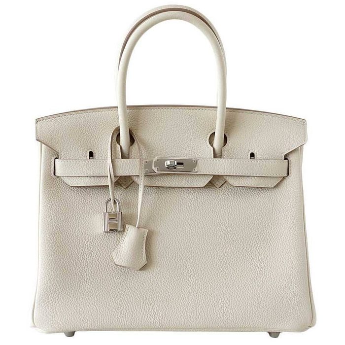 Hermes Birkin 30 Craie Togo Leather Palladium Hardware