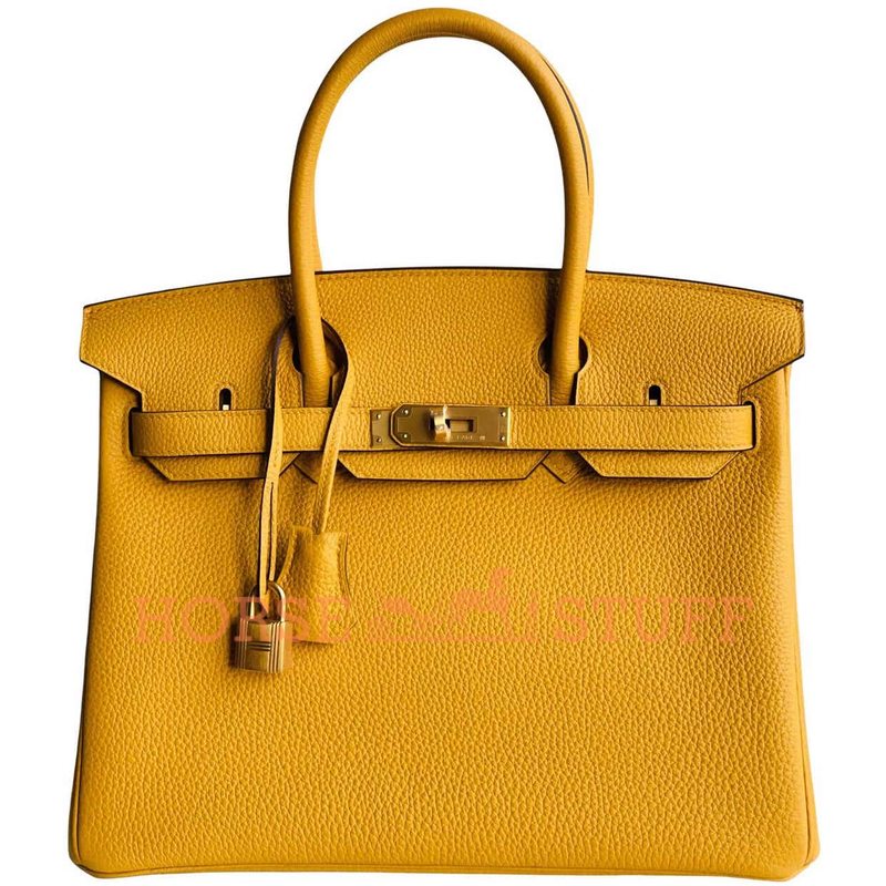 Hermès Birkin 30 Jaune Ambre Togo Brushed GHW