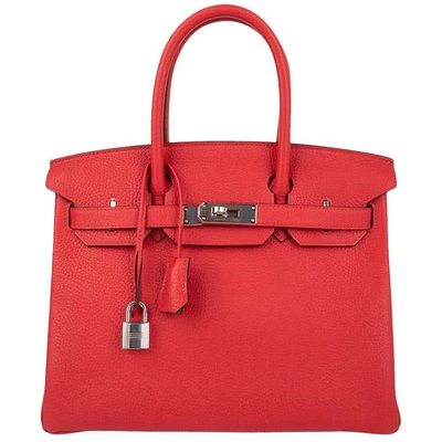 Hermès Birkin 30 Special Order HSS Verso Rouge Tomate / Natural Sable PHW