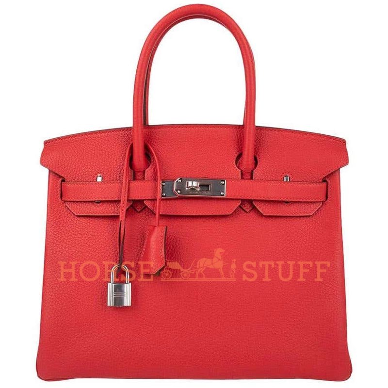 Hermès Birkin 30 Special Order HSS Verso Rouge Tomate / Natural Sable PHW