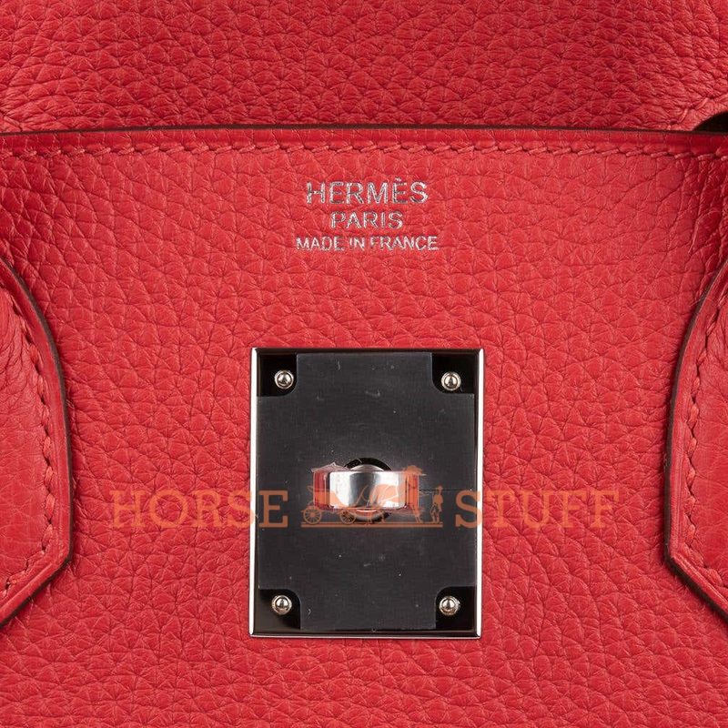 Hermès Birkin 30 Special Order HSS Verso Rouge Tomate / Natural Sable PHW