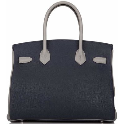 Hermès Birkin 30 Special Order HSS Blue Nuit / Gris Mouette Togo PHW