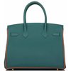 Hermès Birkin 30 Special Order HSS Malachite / Orange Poppy Togo Permabrass