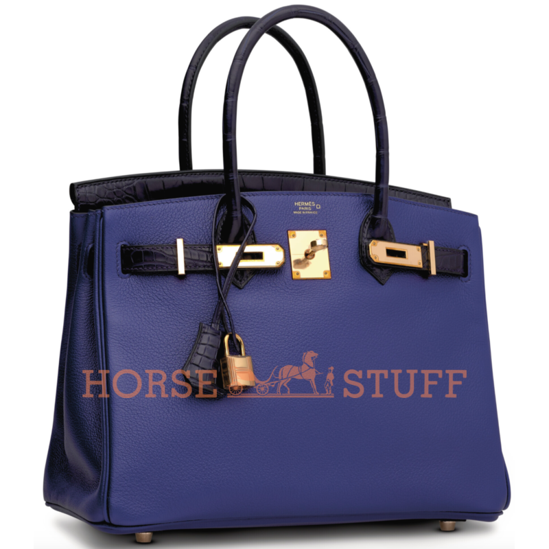 Hermès Birkin 30 Touch Blue Marine Novillo / Blue Sapphire Matte Crocodile Alligator GHW