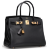 Hermès Birkin 30 Touch Black Novillo / Black Lisse Crocodile Niloticus RGHW