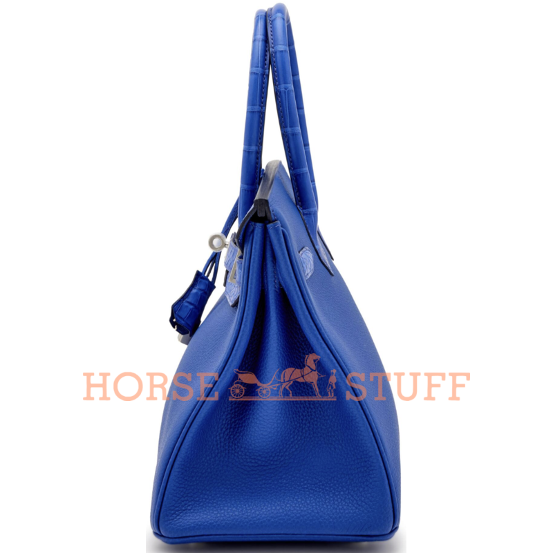 Hermès Birkin 30 Touch Blue Royal Togo / Blue Royal Matte Crocodile Alligator PHW