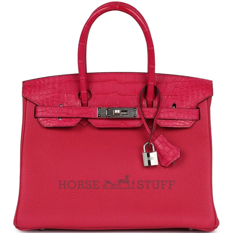 Hermès Birkin 30 Touch Framboise Togo / Matte Crocodile Alligator PHW