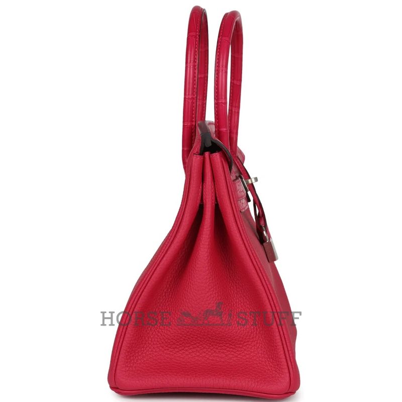 Hermès Birkin 30 Touch Framboise Togo / Matte Crocodile Alligator PHW