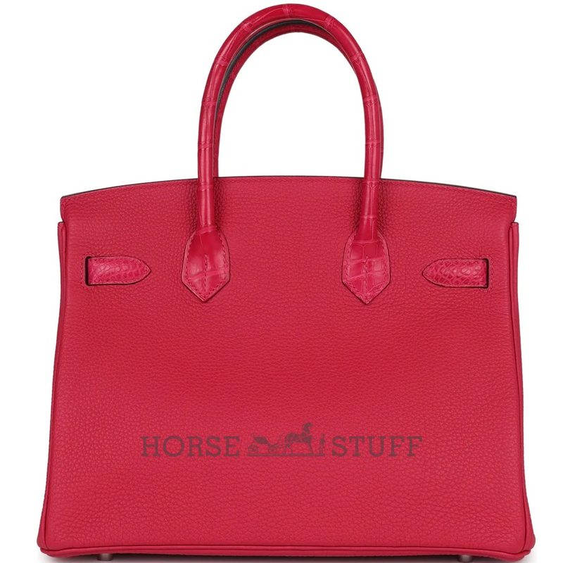Hermès Birkin 30 Touch Framboise Togo / Matte Crocodile Alligator PHW