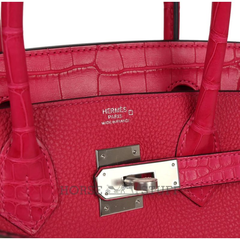 Hermès Birkin 30 Touch Framboise Togo / Matte Crocodile Alligator PHW