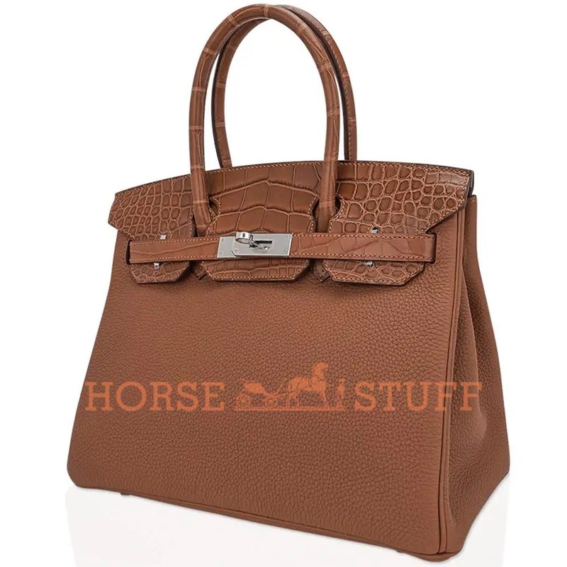 Hermès Birkin 30 Touch Gold Togo / Matte Crocodile Alligator PHW