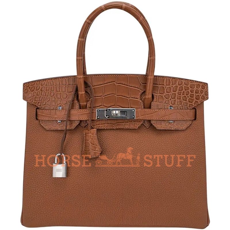 Hermès Birkin 30 Touch Gold Togo / Matte Crocodile Alligator PHW