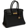 Hermès Birkin 30 Touch Black Togo / Matte Crocodile Niloticus GHW